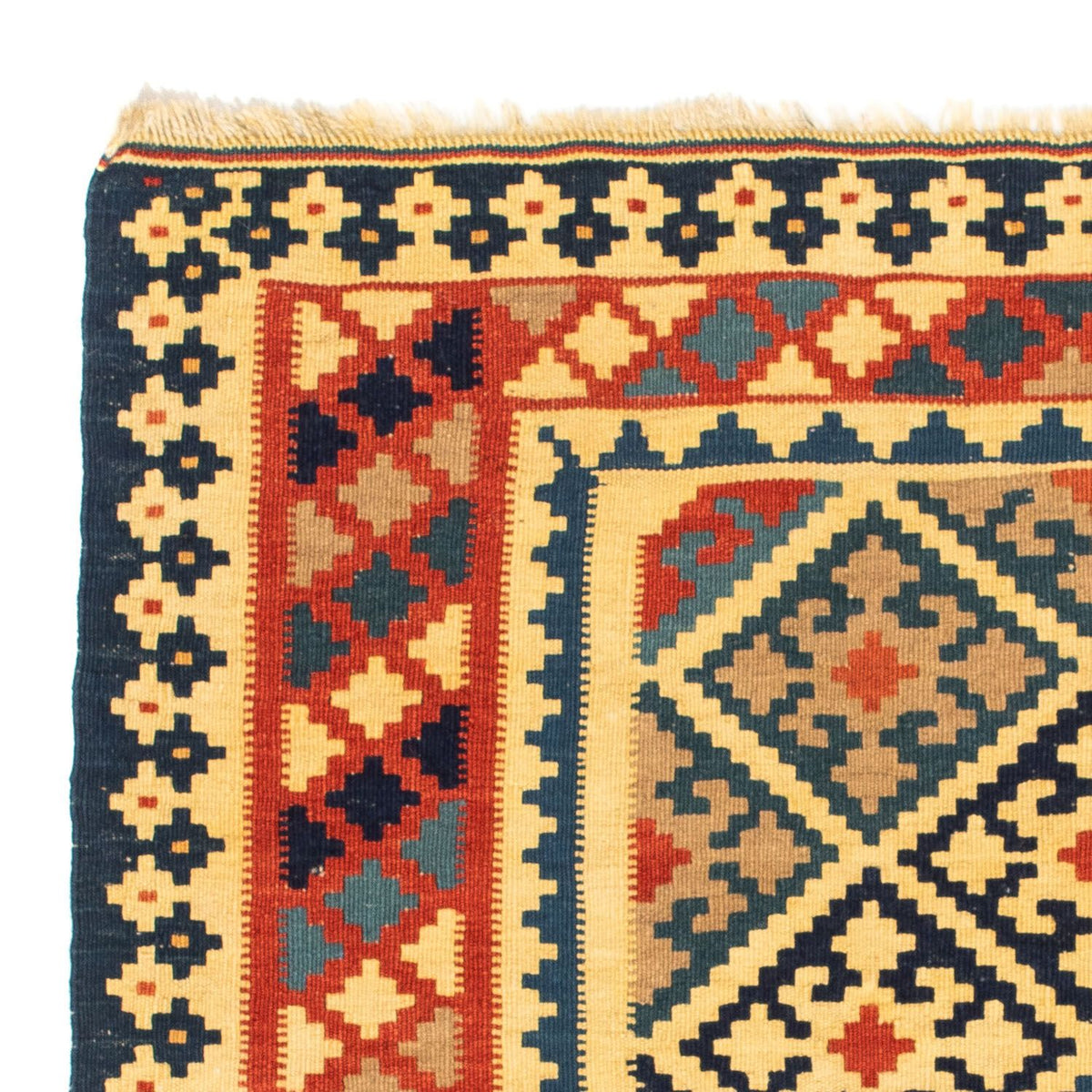 Tapis Kelim - Oriental carré - 106 x 102 cm - or