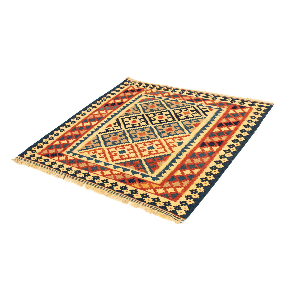 Tapis Kelim - Oriental carré - 106 x 102 cm - or