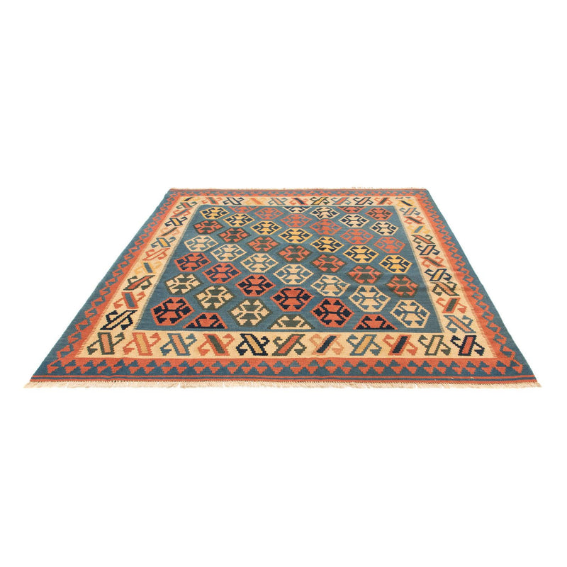 Tapis Kelim - Oriental carré  - 212 x 198 cm - bleu
