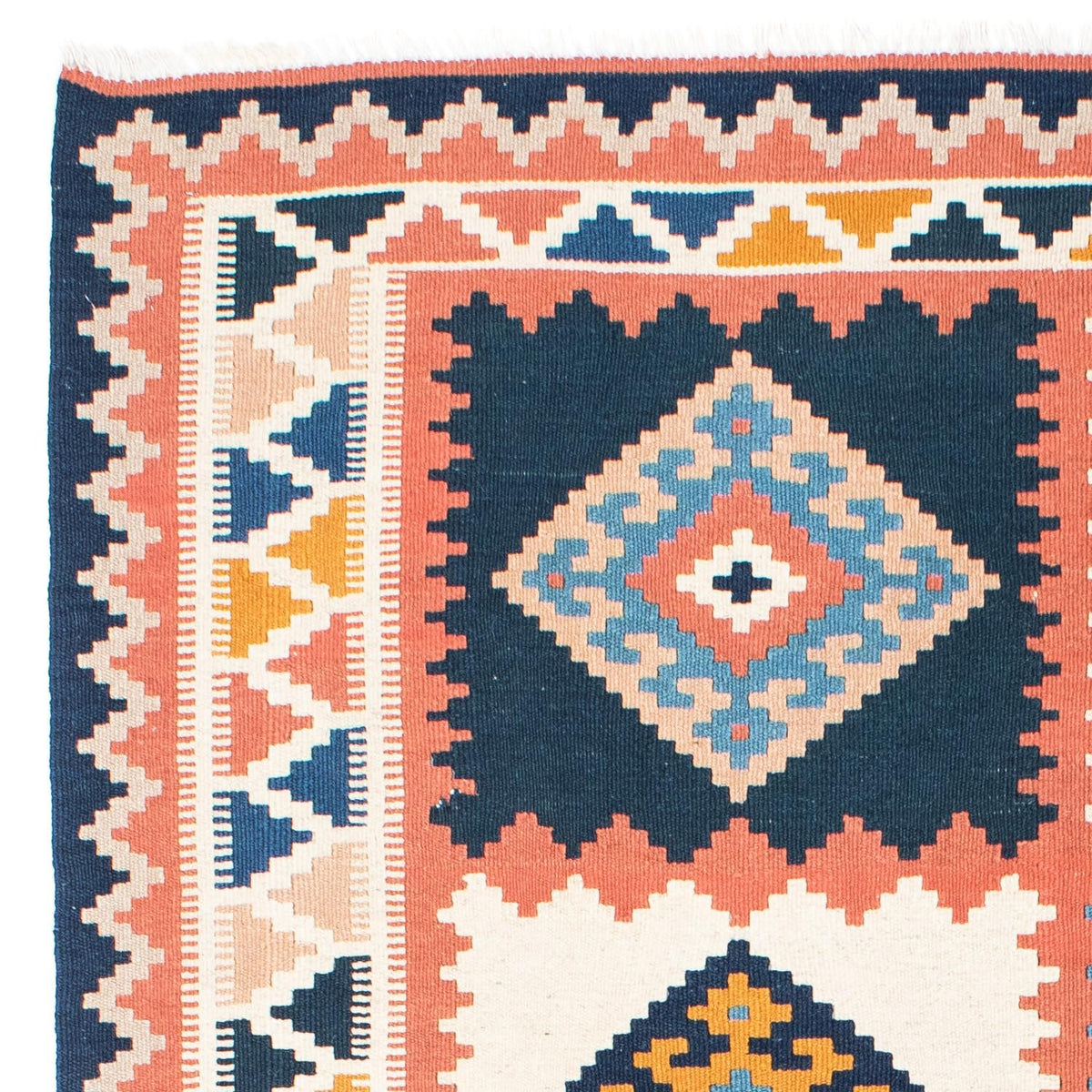 Tapis Kelim - Oriental - 200 x 159 cm - bleu