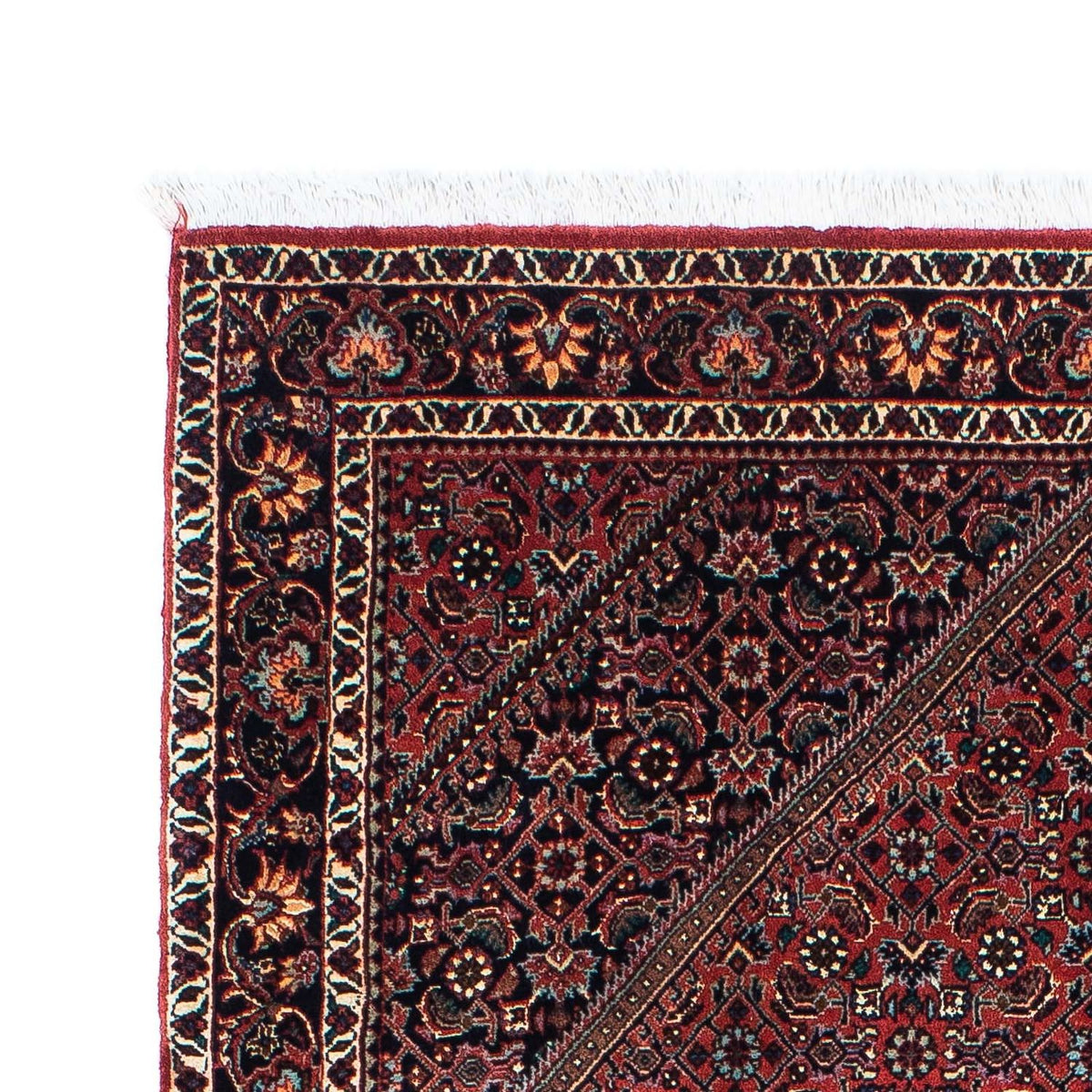Tapis de couloir Tapis persan - Bidjar - 205 x 102 cm - rouge foncé