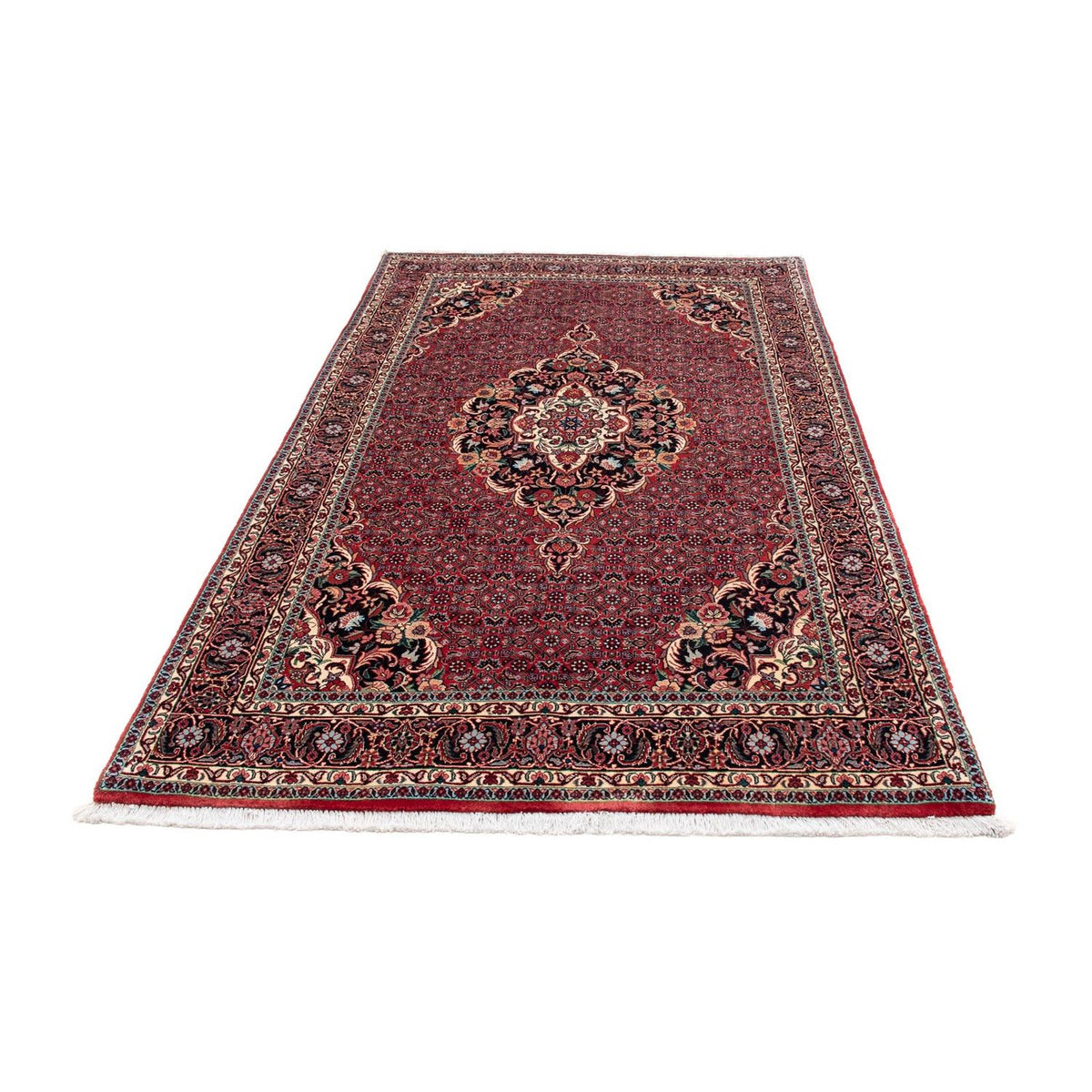 Tapis persan - Bidjar - 223 x 130 cm - rouge clair