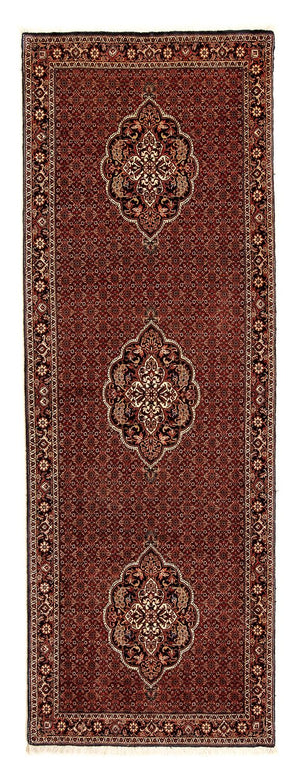 Tapis de couloir Tapis persan - Bidjar - 297 x 102 cm - rouge foncé