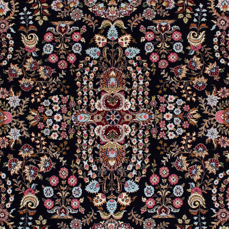 Tapis persan - Ghom - 193 x 141 cm - bleu foncé