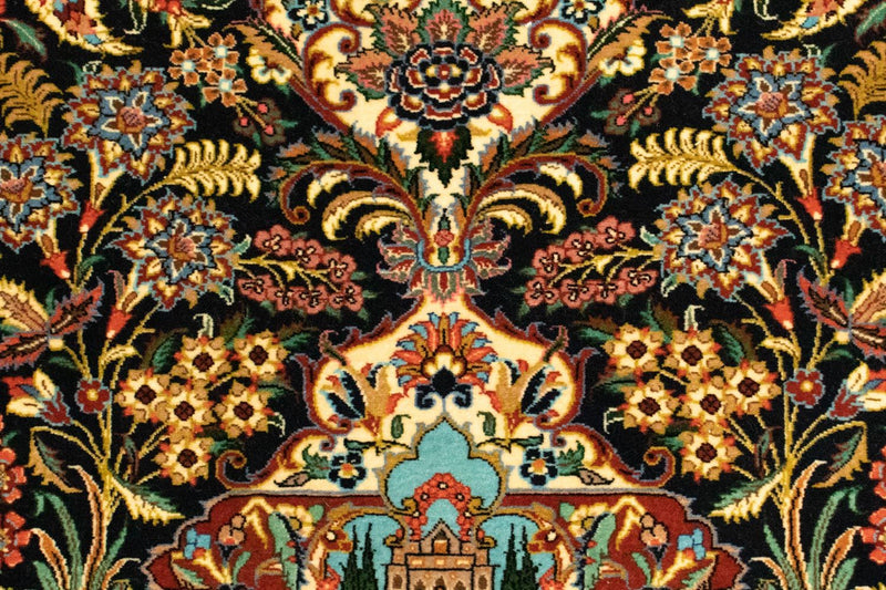 Tapis persan - Ghom - 153 x 102 cm - noir