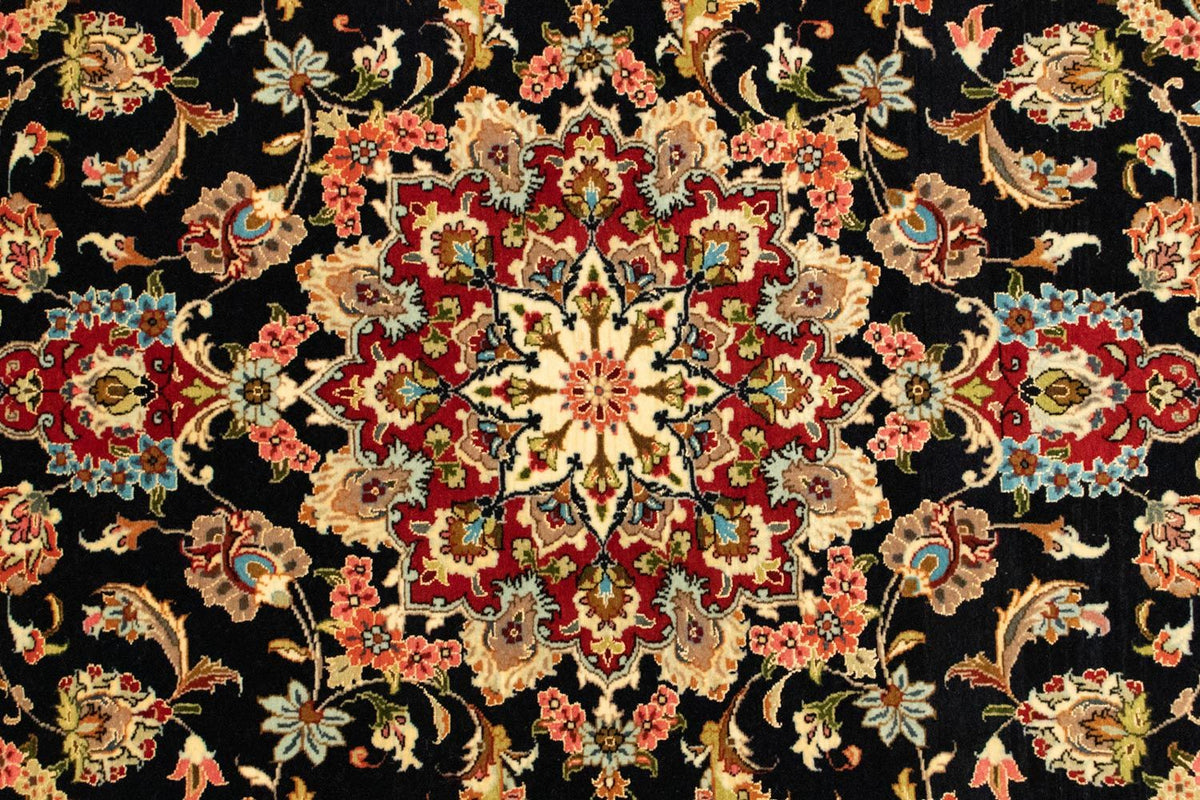 Tapis persan - Ghom - 162 x 102 cm - bleu foncé