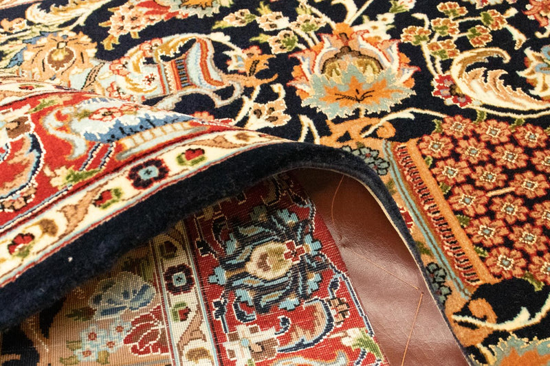 Tapis persan - Ghom - 152 x 99 cm - bleu foncé