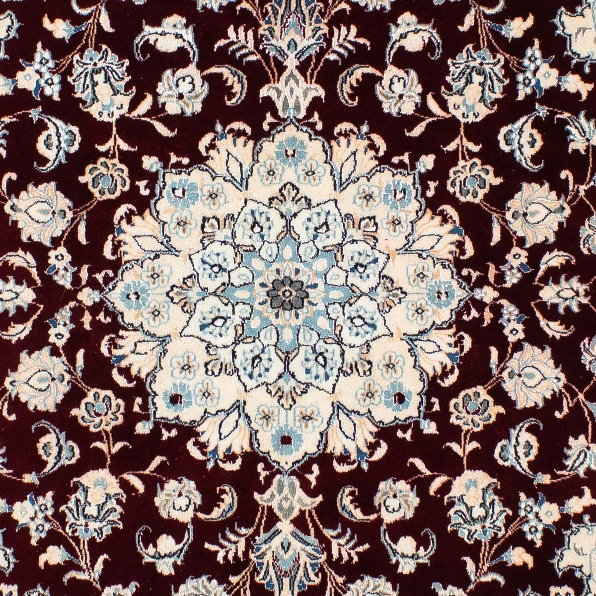 Tapis persan - Nain - Royal carré  - 156 x 143 cm - rouge foncé