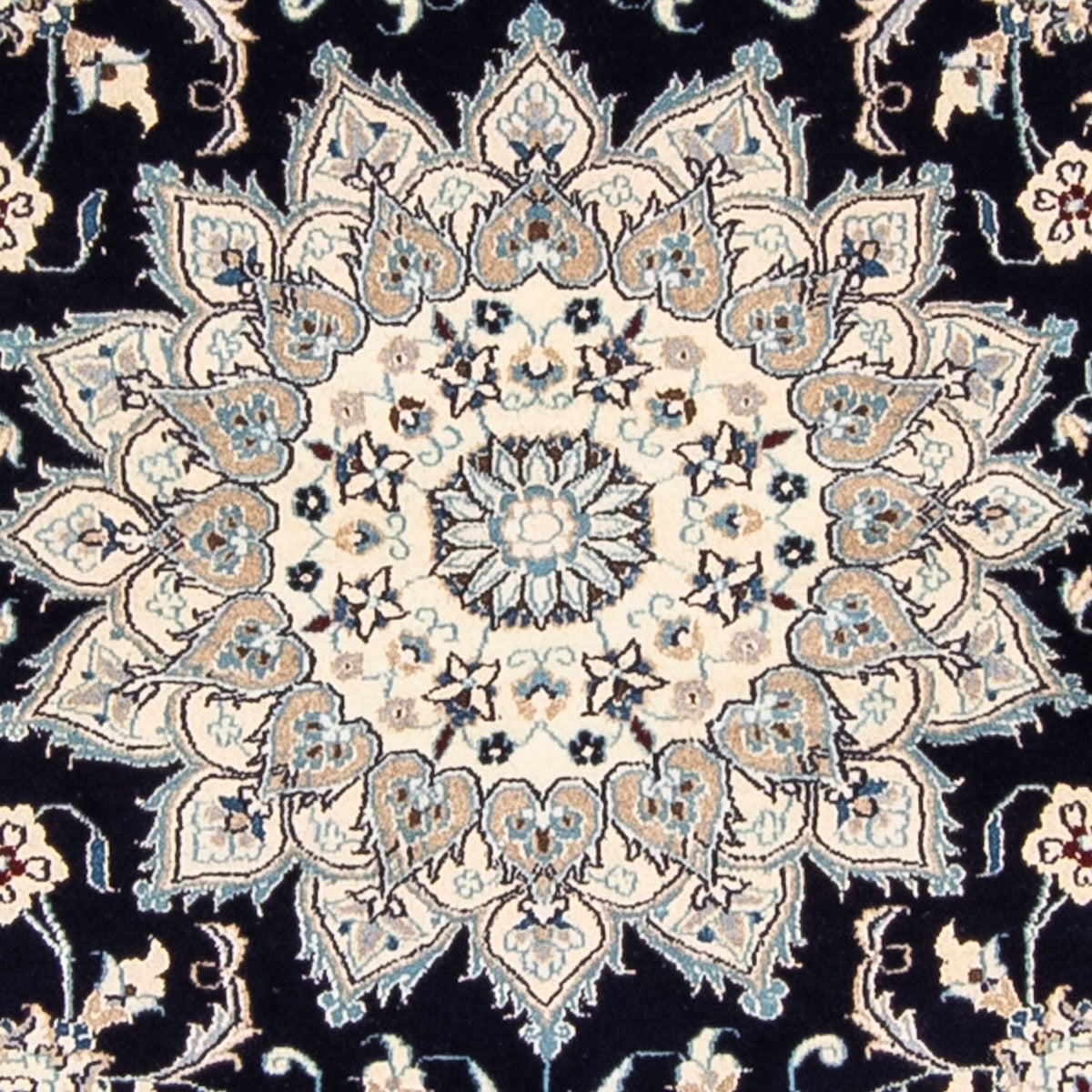 Tapis persan - Nain ronde  - 250 x 250 cm - bleu foncé