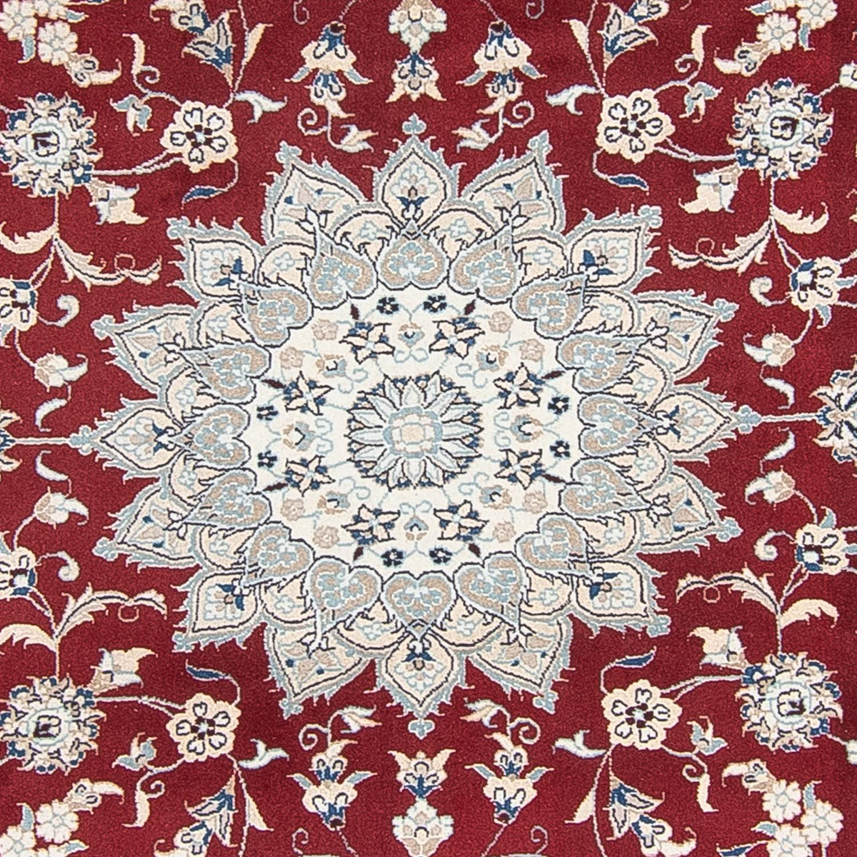 Tapis persan - Nain ronde  - 250 x 250 cm - rouge foncé