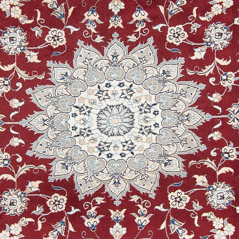 Tapis persan - Nain ronde  - 250 x 250 cm - rouge foncé