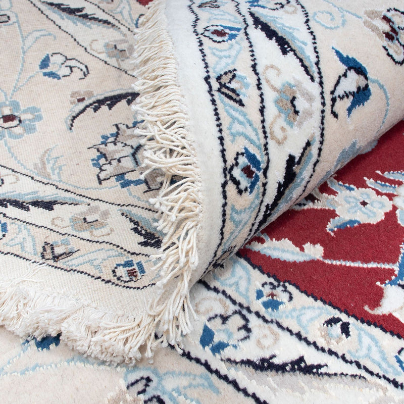 Tapis persan - Nain ronde  - 250 x 250 cm - rouge foncé