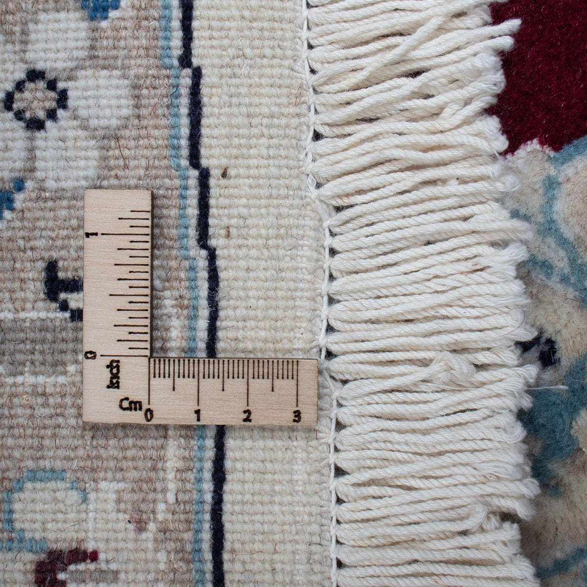 Tapis persan - Nain ronde  - 240 x 240 cm - rouge foncé