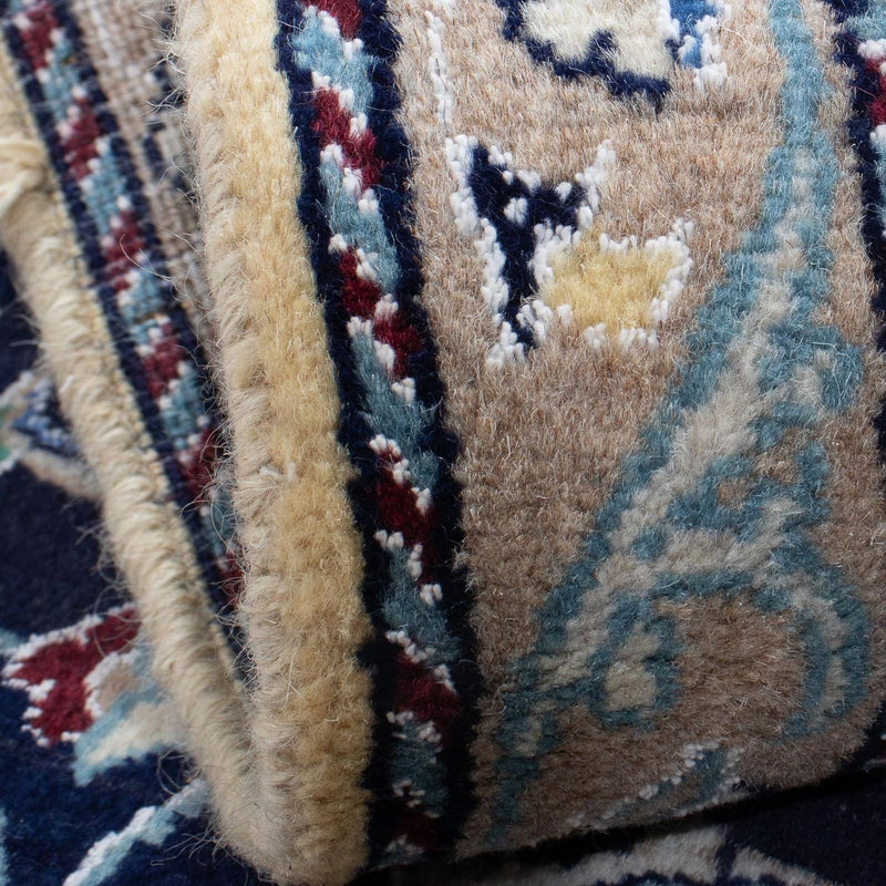 Tapis persan - Nain - 137 x 83 cm - bleu foncé