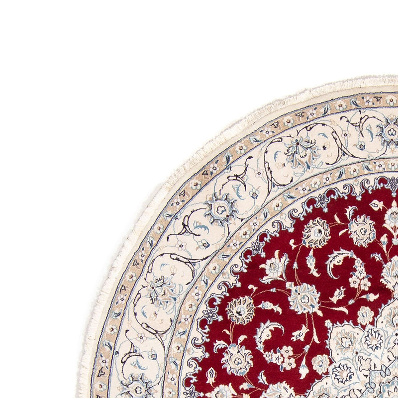 Tapis persan - Nain ronde  - 245 x 245 cm - rouge foncé