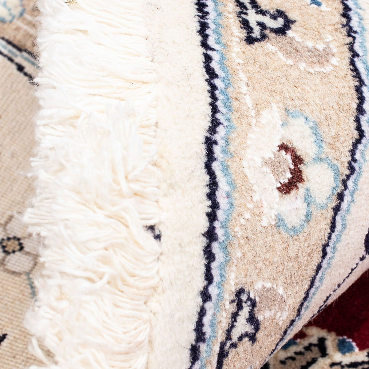 Tapis persan - Nain ronde  - 245 x 245 cm - rouge foncé