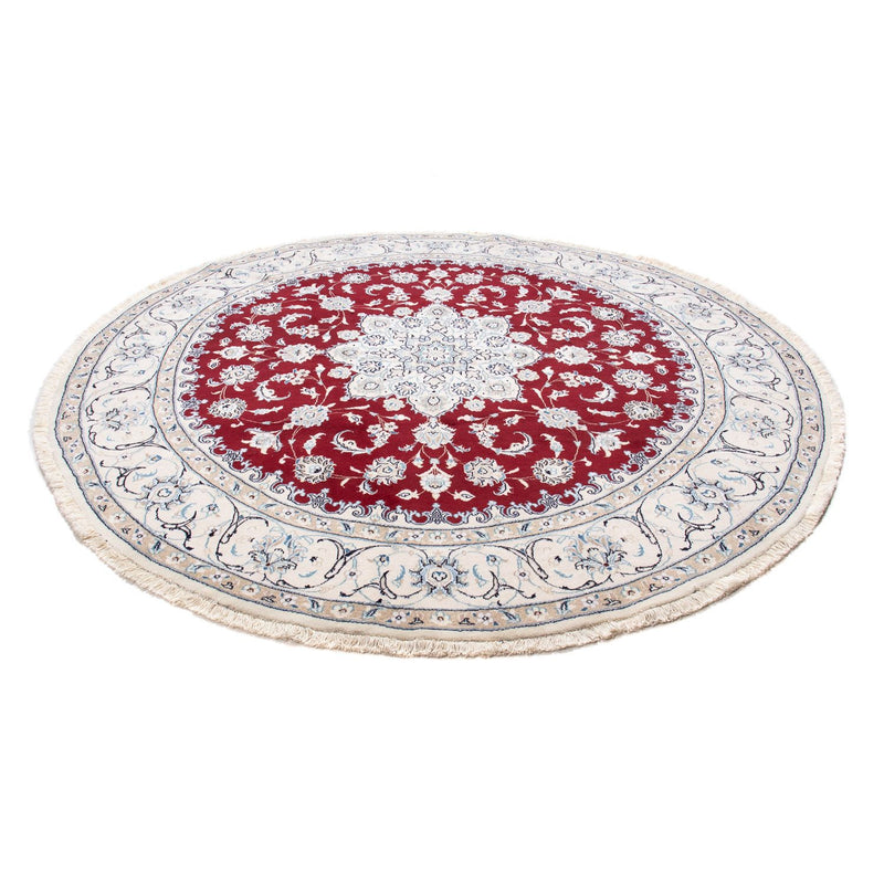 Tapis persan - Nain ronde  - 245 x 245 cm - rouge foncé