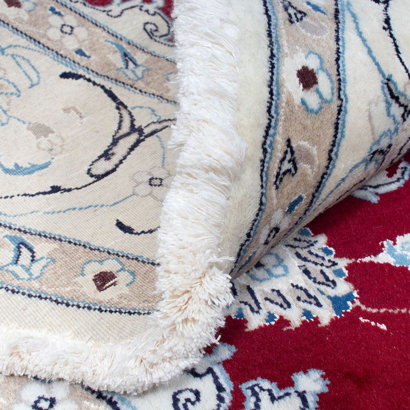 Tapis persan - Nain ronde  - 245 x 245 cm - rouge foncé