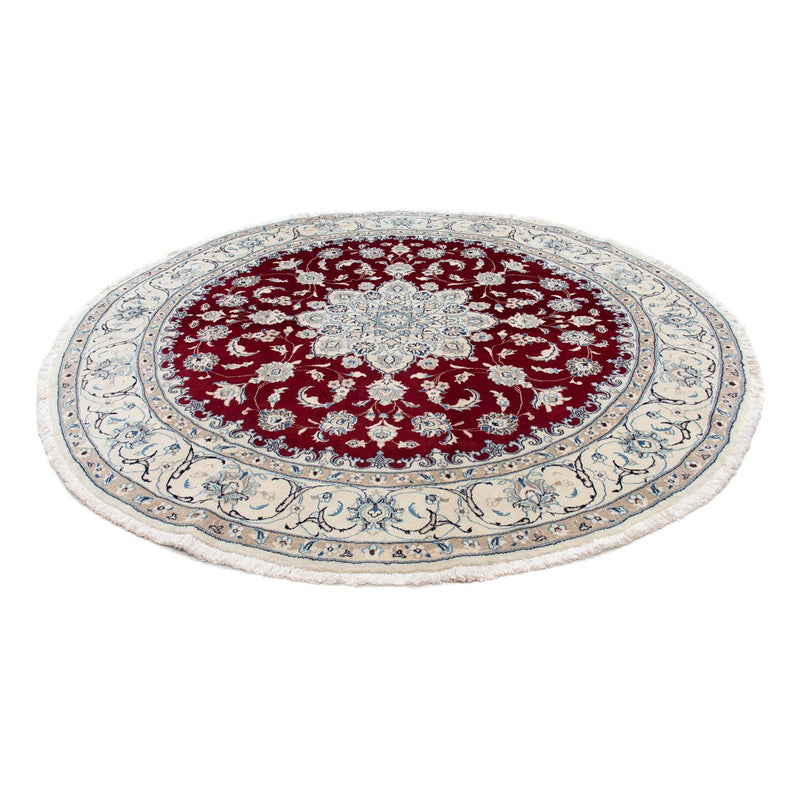 Tapis persan - Nain ronde  - 245 x 245 cm - rouge foncé