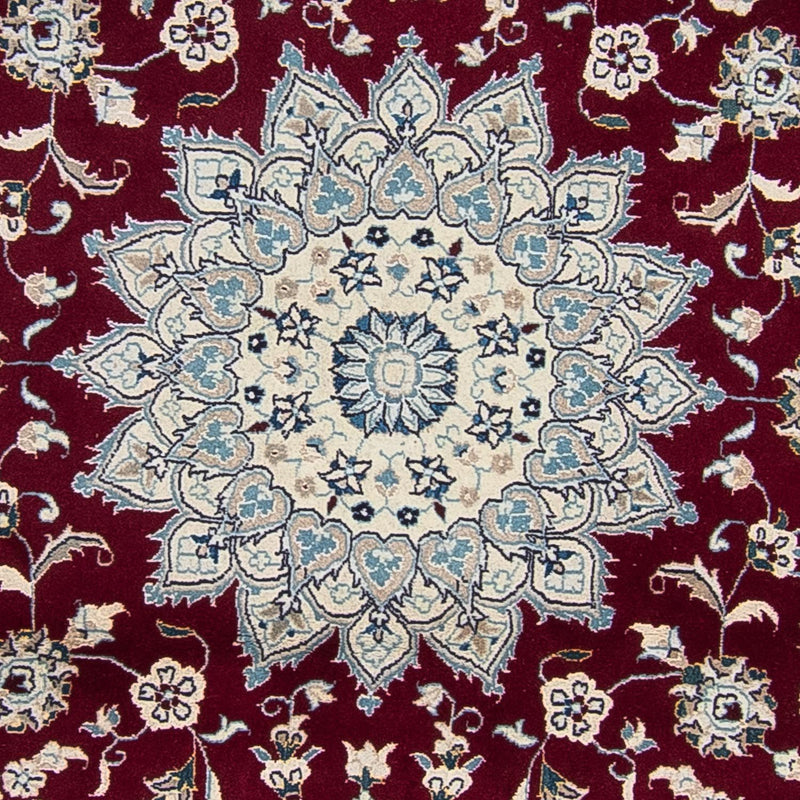 Tapis persan - Nain ronde  - 252 x 252 cm - rouge foncé