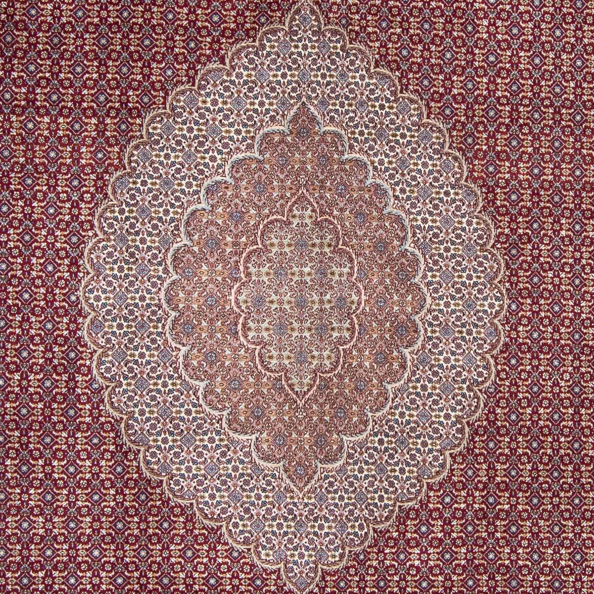 Tapis persan - Tabriz - 300 x 198 cm - rouge foncé