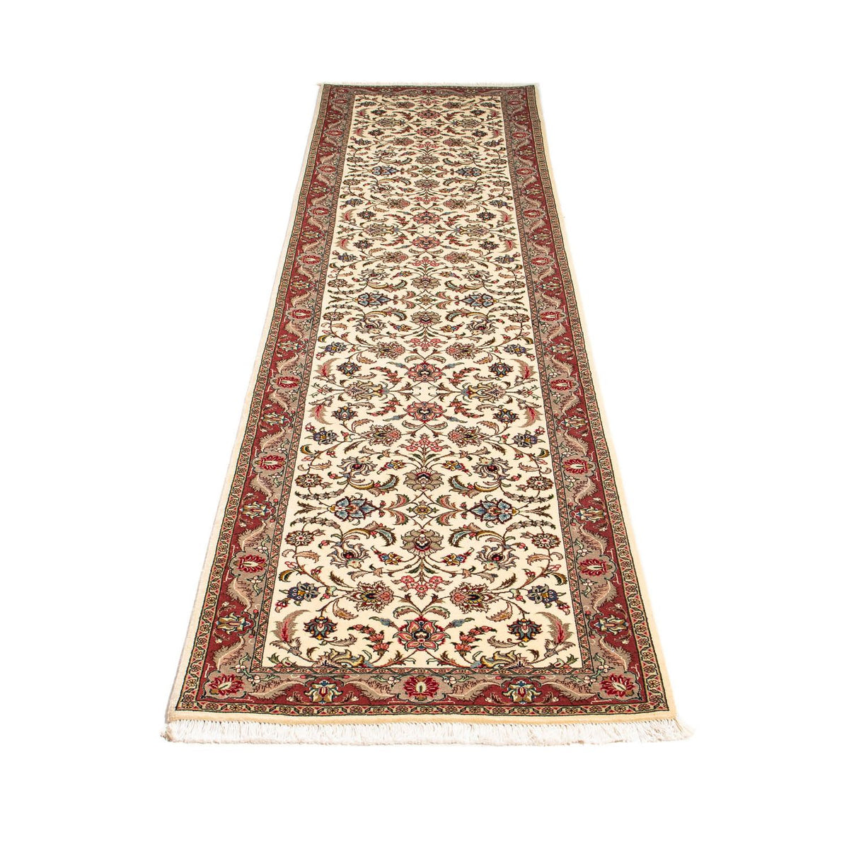 Tapis de couloir Tapis persan - Tabriz - Royal - 298 x 72 cm - beige