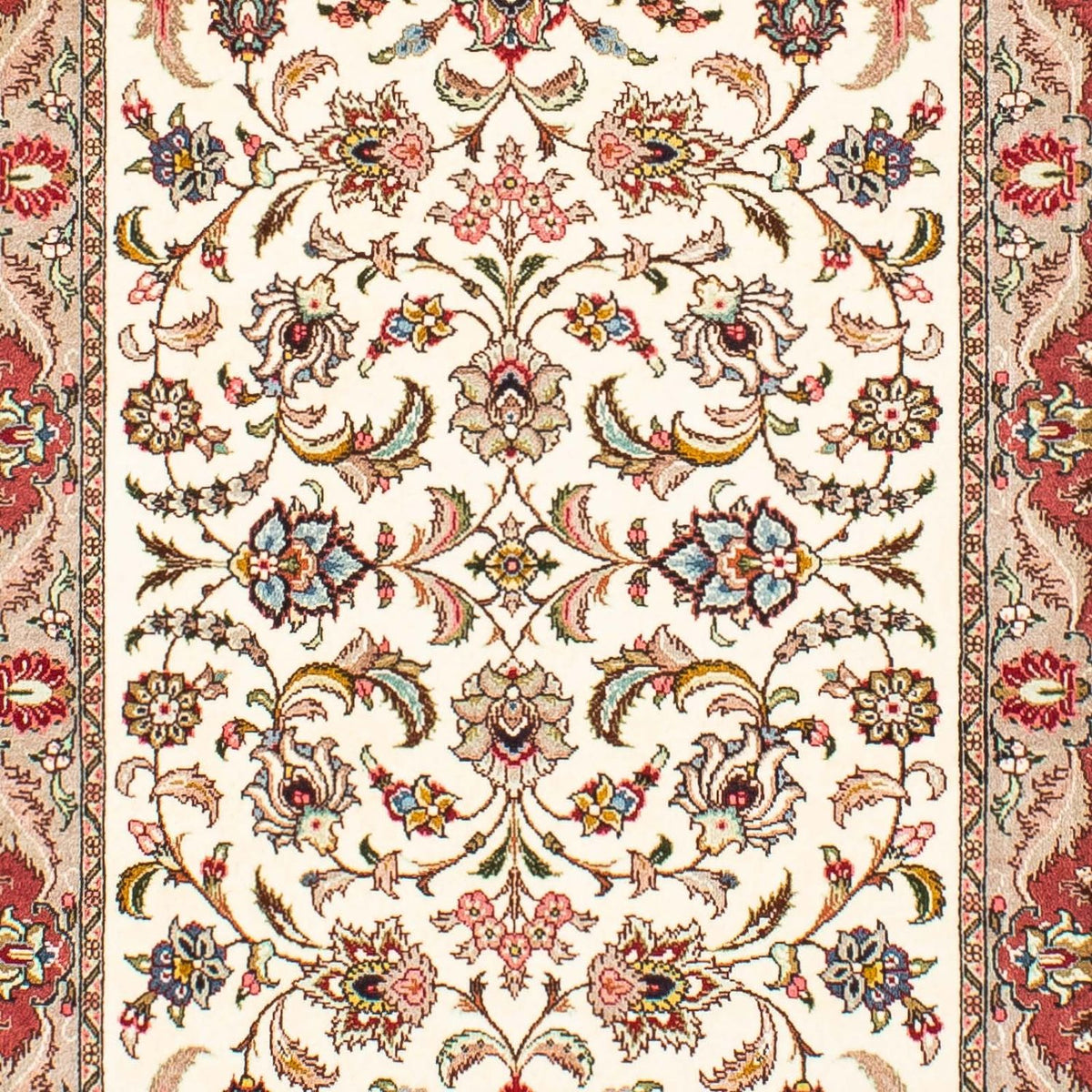 Tapis de couloir Tapis persan - Tabriz - Royal - 297 x 73 cm - beige