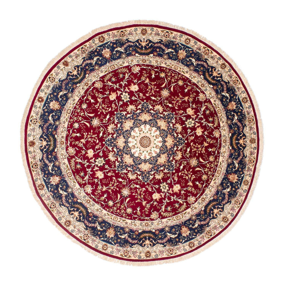 Tapis persan - Tabriz - Royal ronde  - 250 x 250 cm - rouge foncé