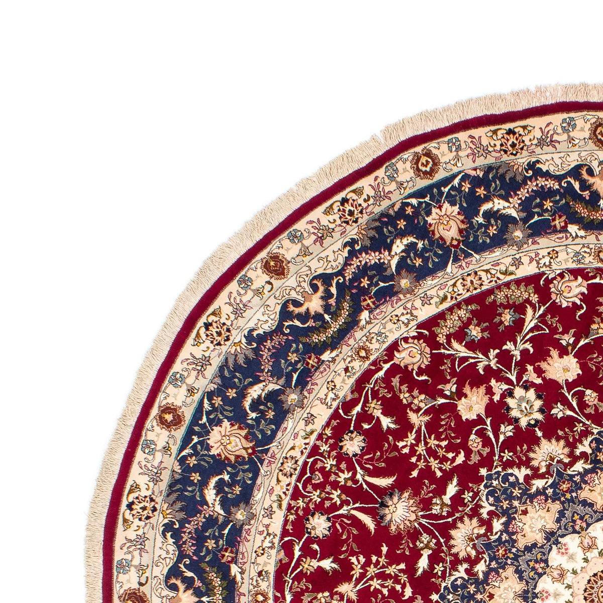Tapis persan - Tabriz - Royal ronde  - 250 x 250 cm - rouge foncé