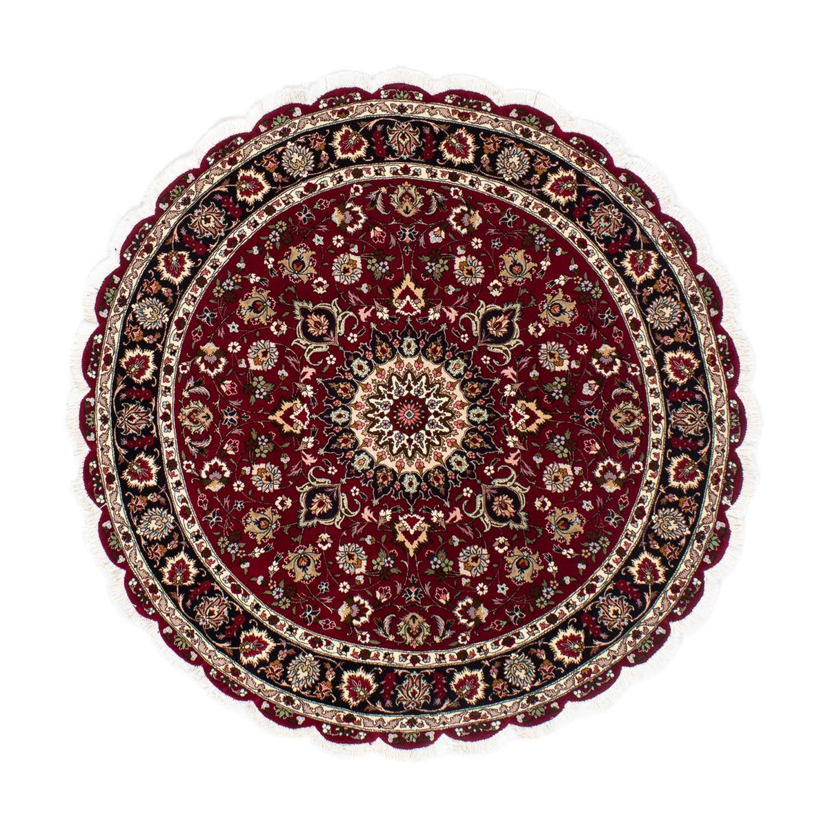 Tapis persan - Tabriz - Royal ronde  - 150 x 150 cm - rouge foncé