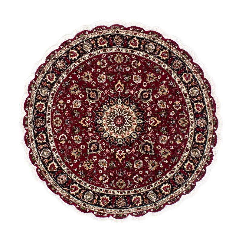 Tapis persan - Tabriz - Royal ronde  - 150 x 150 cm - rouge foncé