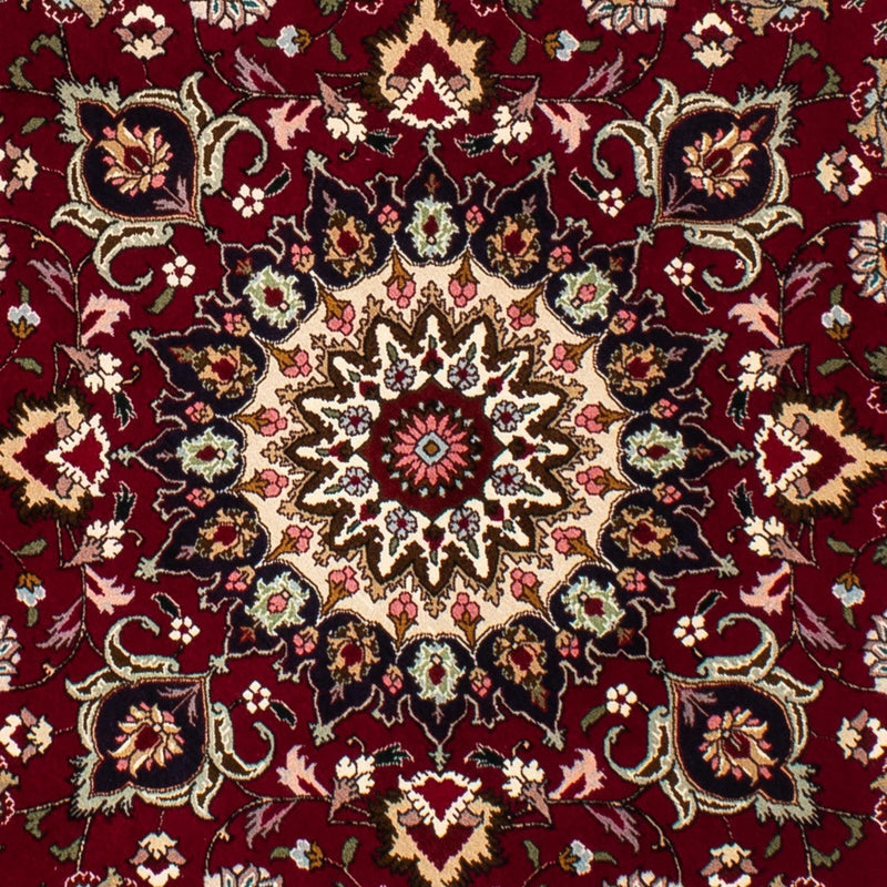 Tapis persan - Tabriz - Royal ronde  - 150 x 150 cm - rouge foncé