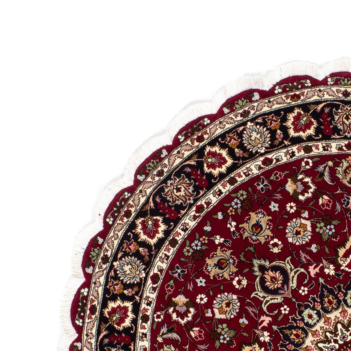 Tapis persan - Tabriz - Royal ronde  - 150 x 150 cm - rouge foncé