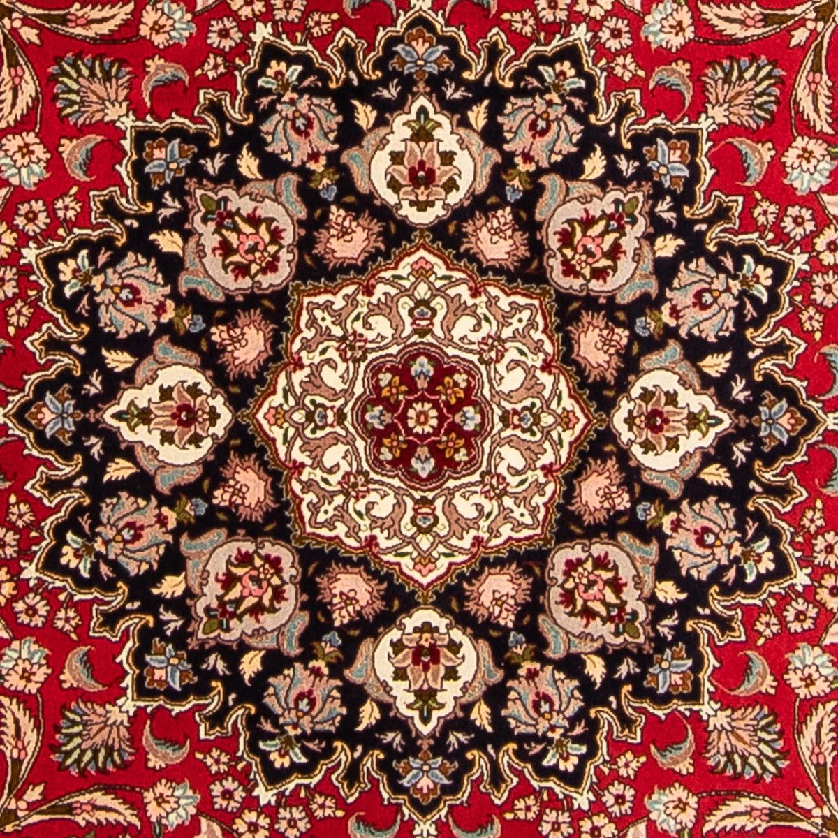 Tapis persan - Tabriz - Royal ronde  - 253 x 253 cm - rouge foncé