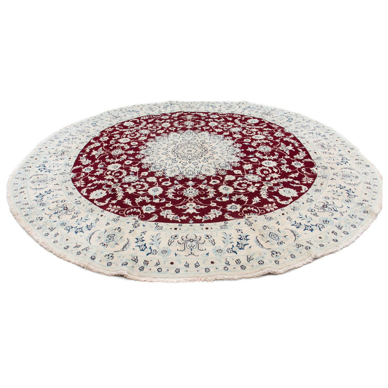 Tapis persan - Nain ronde  - 300 x 300 cm - rouge foncé