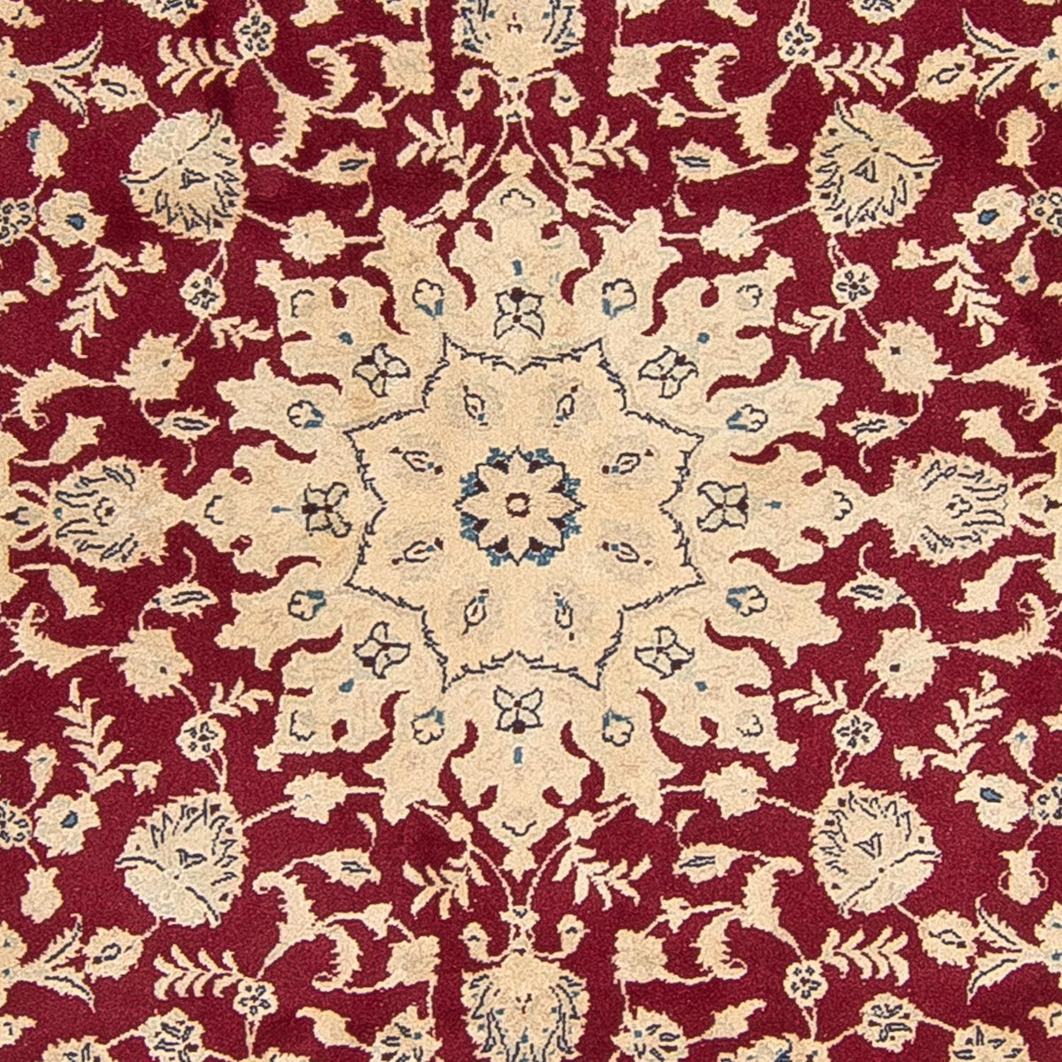 Tapis persan - Nain ronde  - 242 x 242 cm - rouge foncé