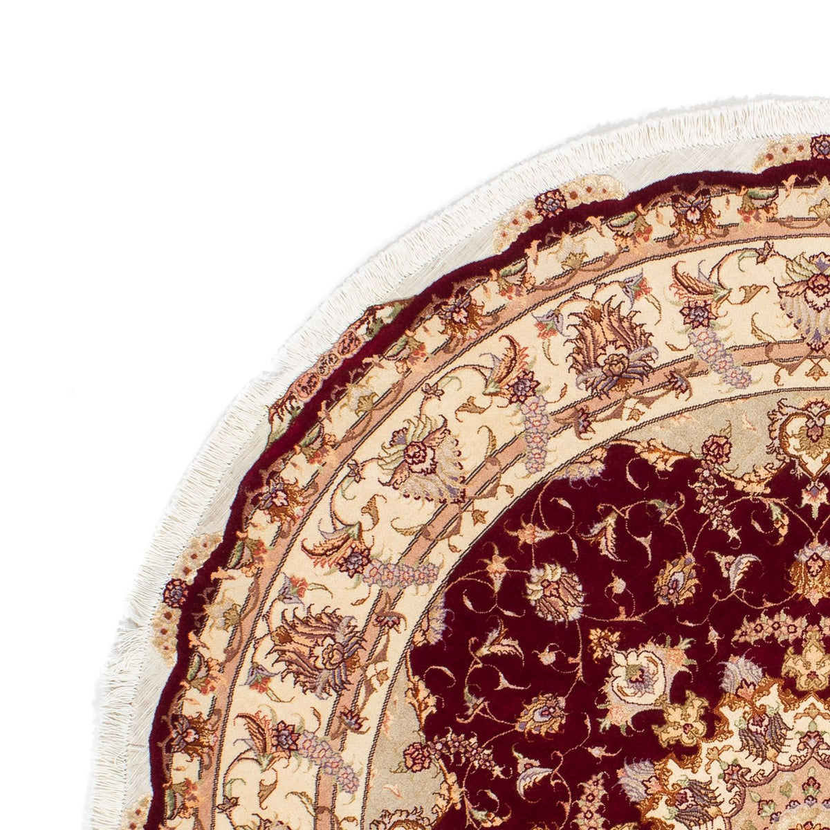 Tapis persan - Tabriz - Royal ronde - 155 x 155 cm - rouge foncé