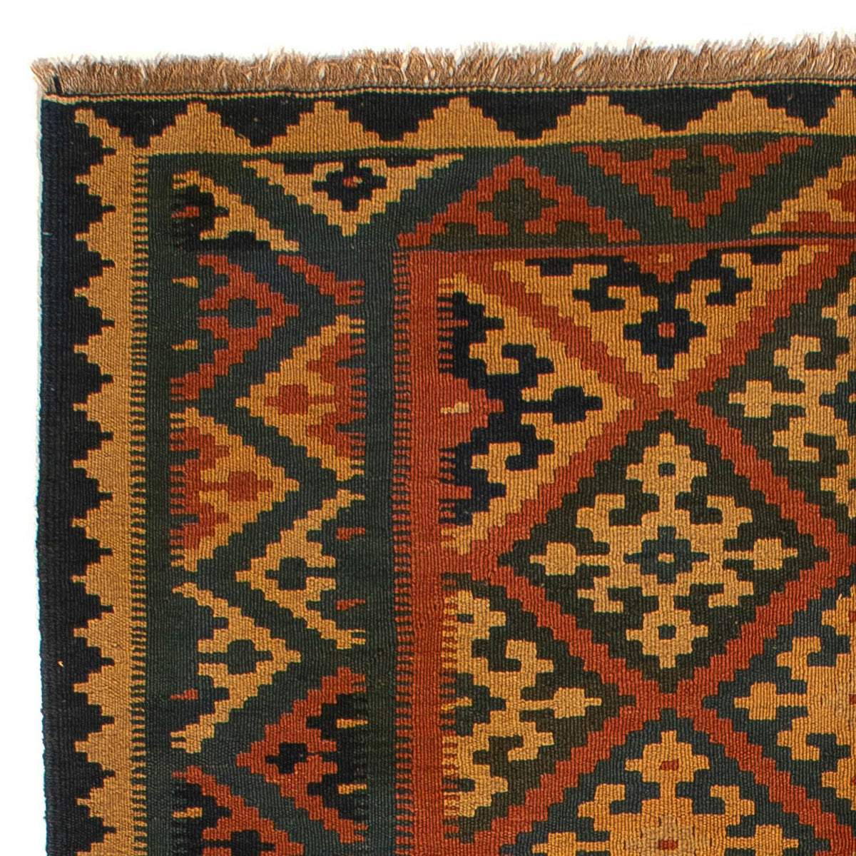 Tapis Kelim - Oriental - 198 x 148 cm - rouge foncé