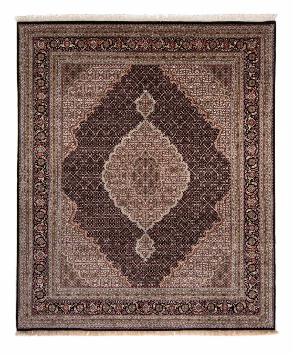 Tapis persan - Tabriz - 303 x 249 cm - bleu foncé