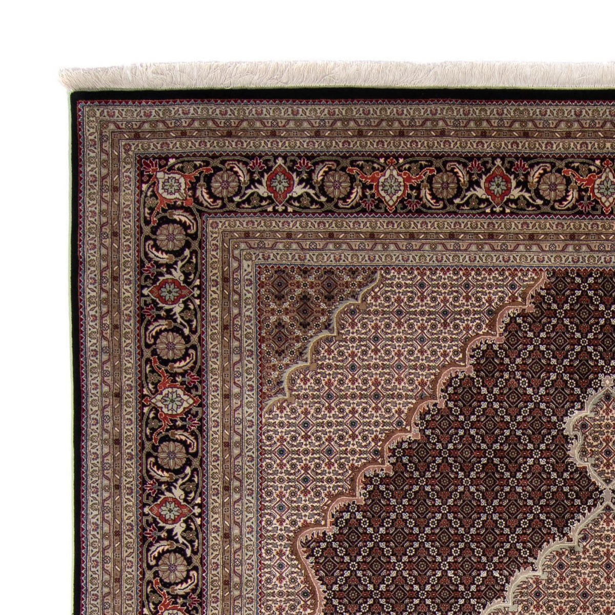 Tapis persan - Tabriz - 303 x 249 cm - bleu foncé