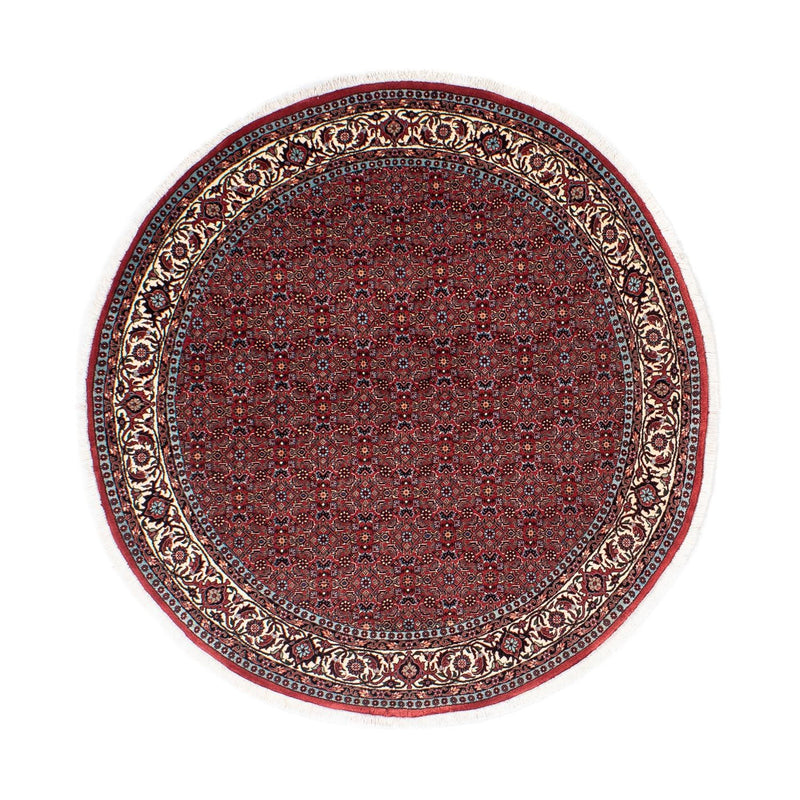 Tapis persan - Bidjar ronde  - 160 x 160 cm - rouge foncé