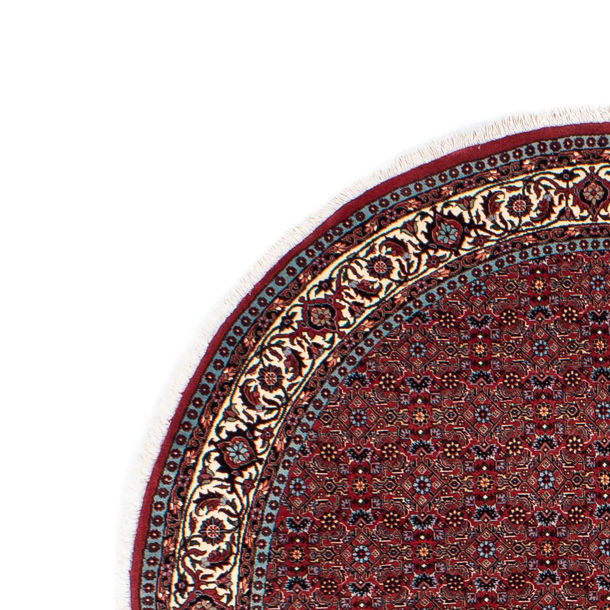 Tapis persan - Bidjar ronde  - 160 x 160 cm - rouge foncé