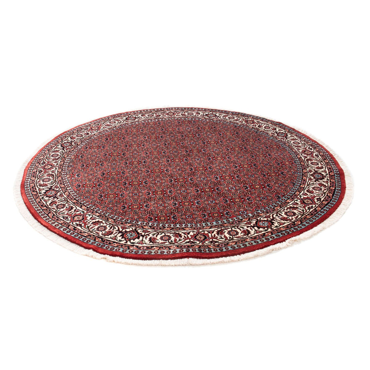 Tapis persan - Bidjar ronde  - 160 x 160 cm - rouge foncé
