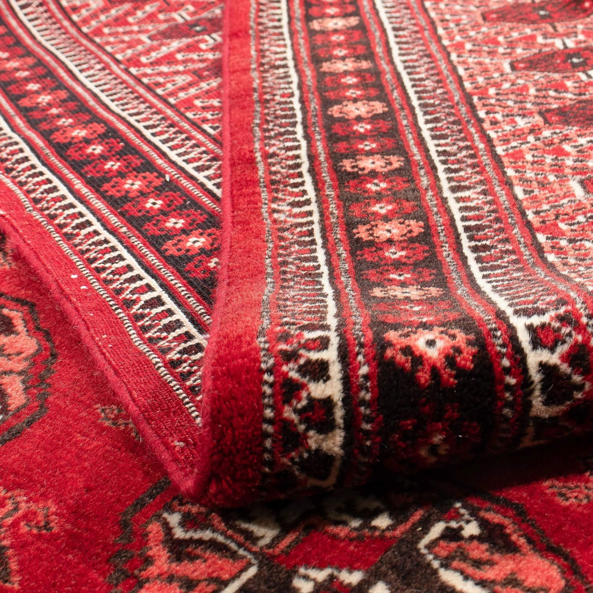 Tapis Turkaman - 368 x 248 cm - rouge foncé