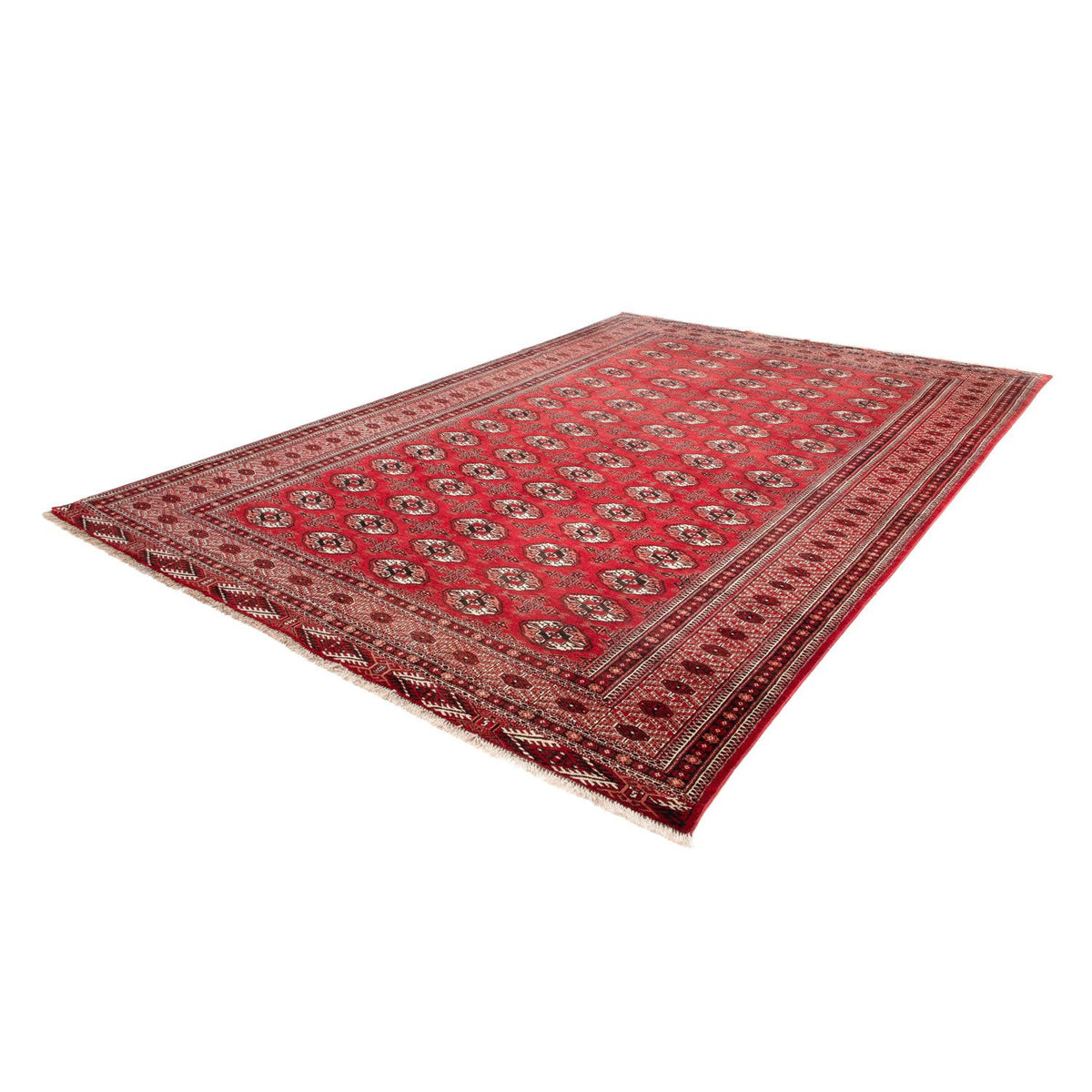 Tapis Turkaman - 368 x 248 cm - rouge foncé