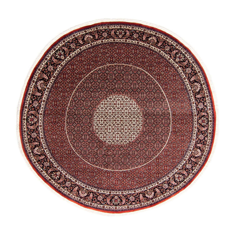 Tapis persan - Bidjar ronde  - 247 x 247 cm - rouge foncé