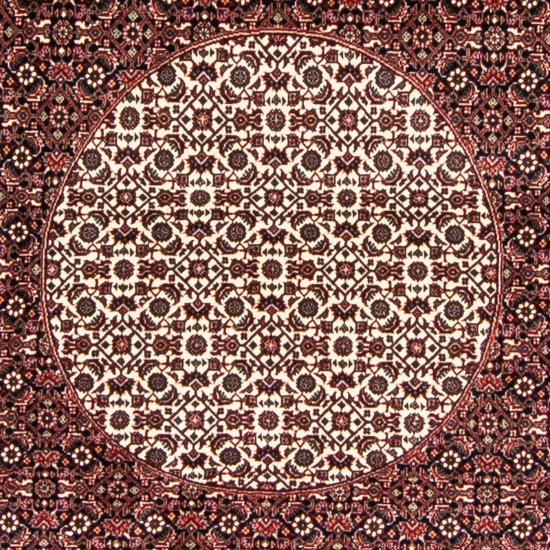 Tapis persan - Bidjar ronde  - 247 x 247 cm - rouge foncé