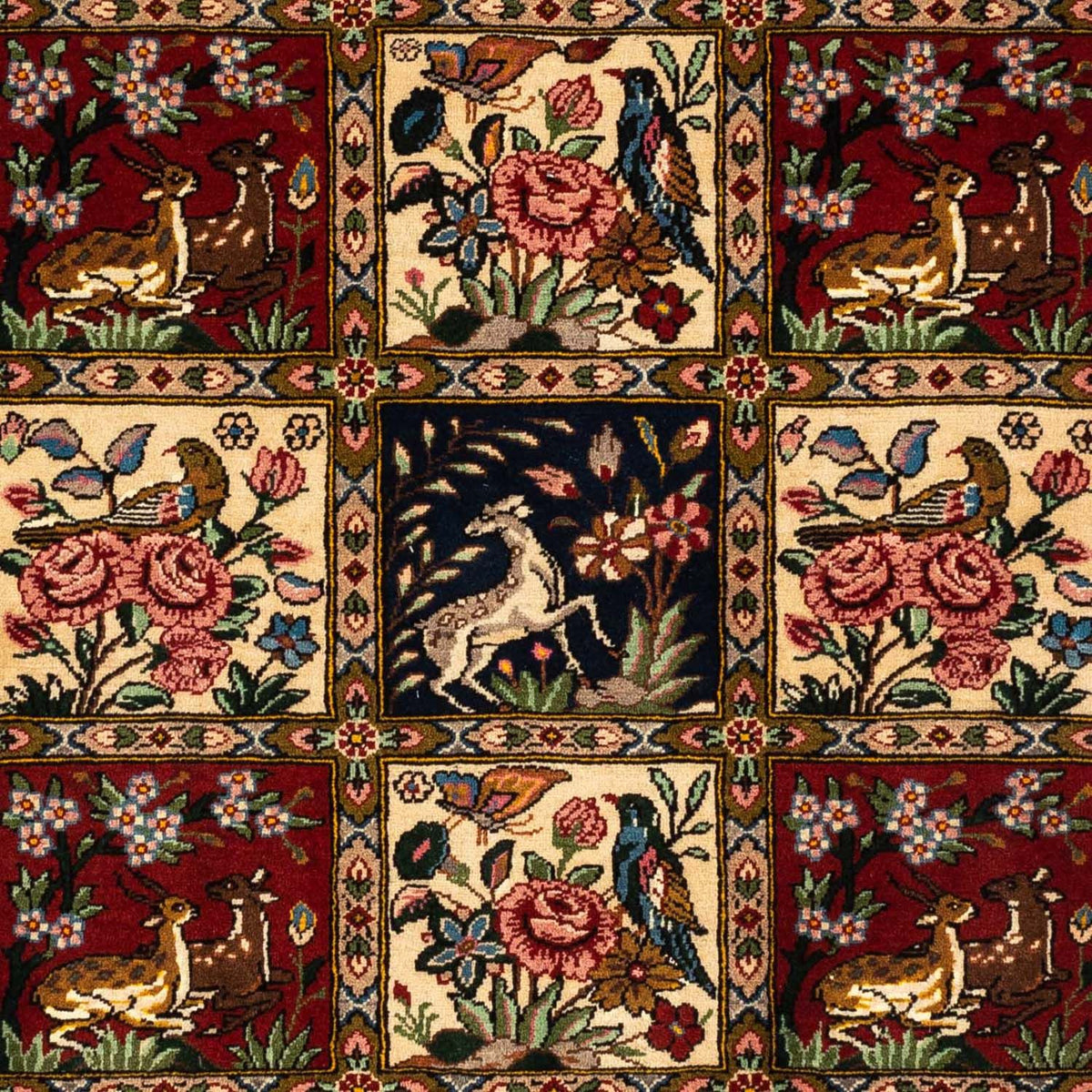 Tapis persan - Nomadic - 148 x 103 cm - rouge foncé