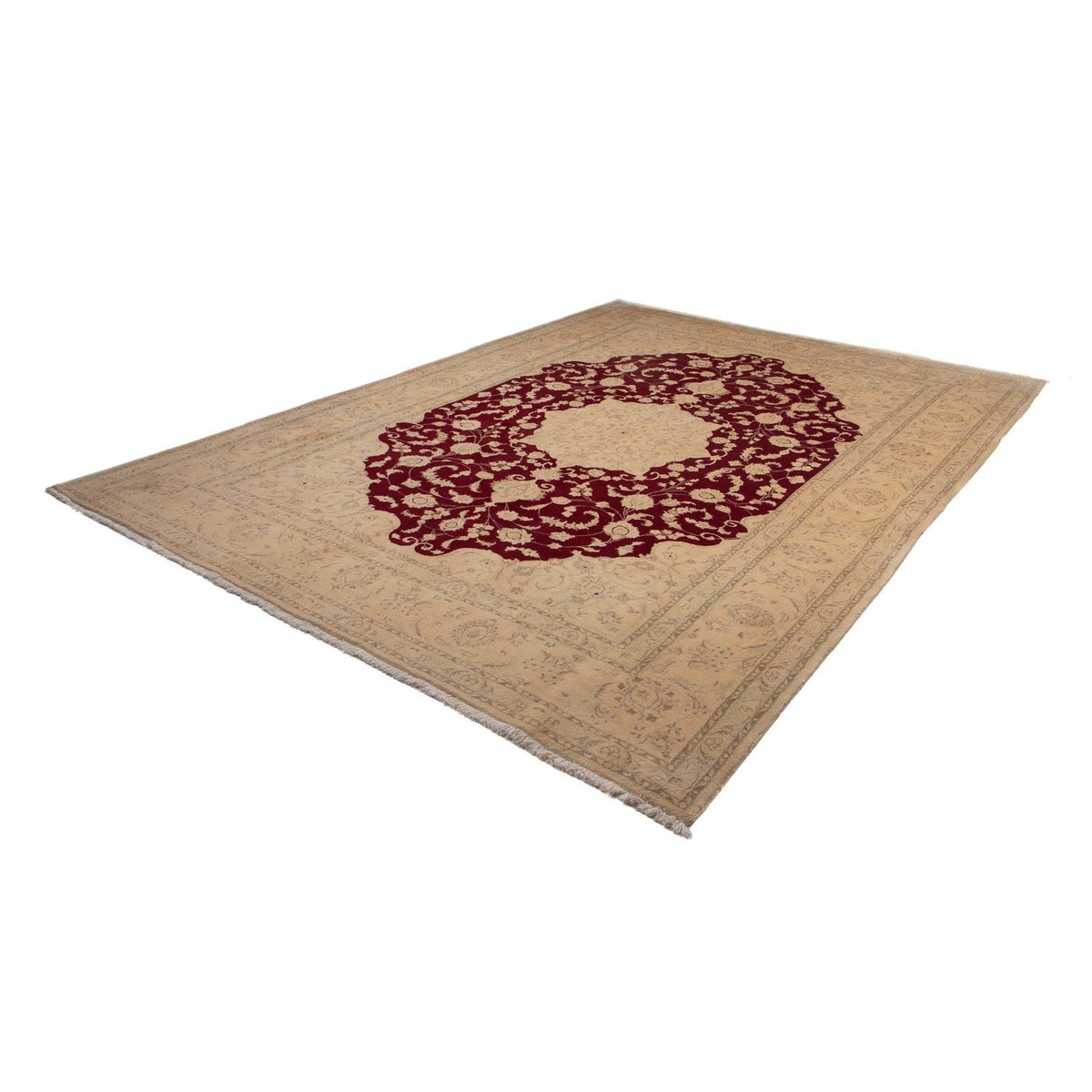 Tapis persan - Nain - 337 x 243 cm - marron clair