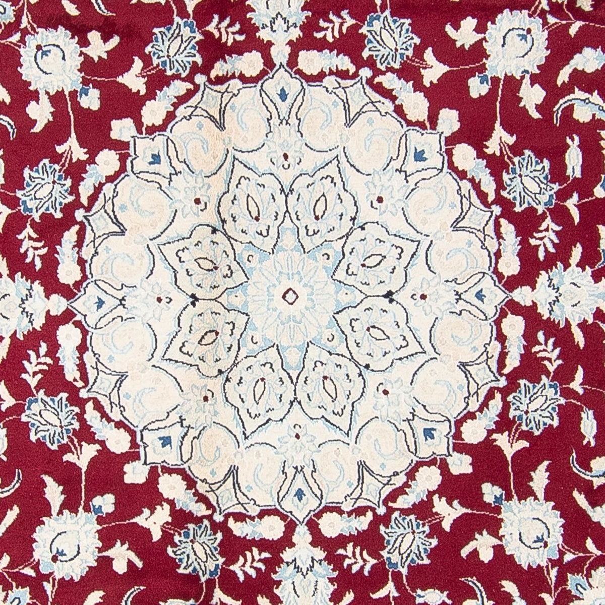 Tapis persan - Nain ronde - 293 x 293 cm - rouge foncé